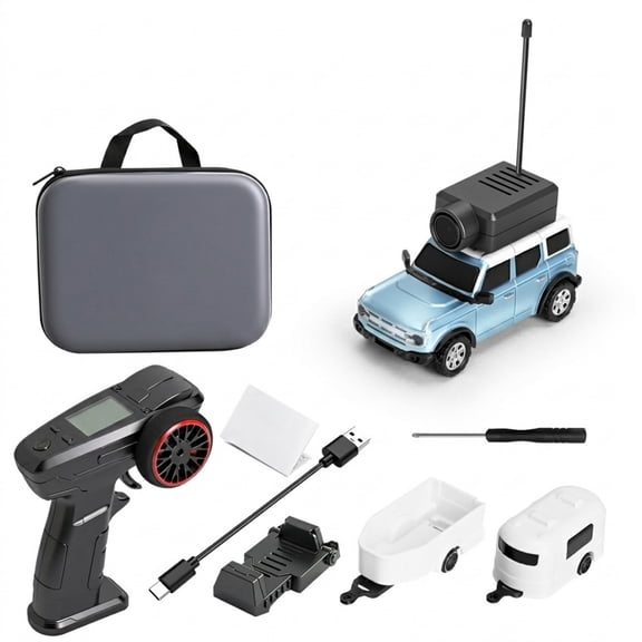 1/64 Scale FPV RC Car With 720P Camera App Control 2.4GHz Wireless Operation Three Speed Modes Remote Control Vehicle For Desks Indoor Driving, 6406-C- Light blue
