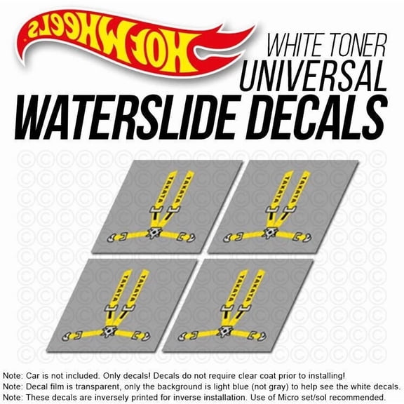 1/64 Scale HARNESS Custom White Toner Universal WaterSlide Decal for Hot