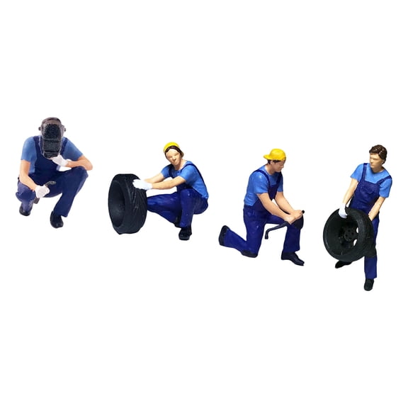 1:64 Scale Hand Painted Miniature Figure Realistic Miniature People Repairman Figure Model for Photography,Collector