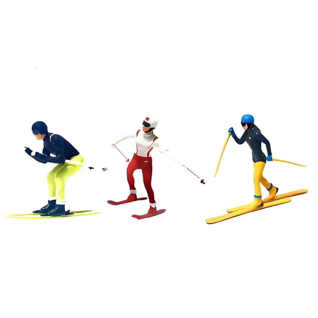 1:64 Scale Hand Painted Miniature Figure Realistic Miniature Skiing People Figure Model for Photography,Collectors