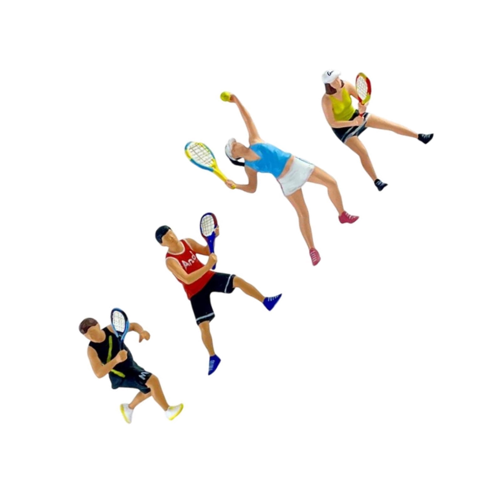 1:64 Scale Hand Painted Resin Figures Miniature People for Dioramas Props,Photography Collector Tennis Player Figure Model