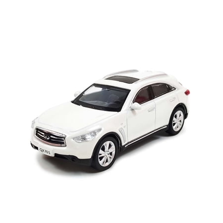 Paudi 1/64 Scale Infiniti QX70S White Alloy Diecast Model Car Toy for Collection