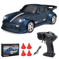 thumbnail image 1 of 1/64 Scale Mini 4WD RC Drift Racing Car Desktop 2.4GHz Remote Control Micro Drift Vehicle With LED Lights High Speed 15KM/H RC Model For Adults Hobbyists -FQD23/Blue, 1 of 8