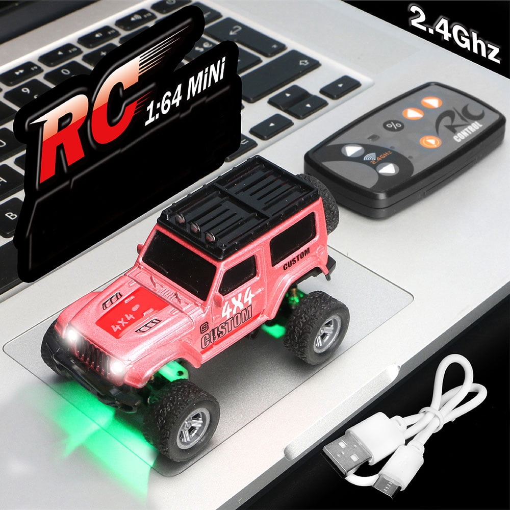 1:64 Scale Mini Alloy Off-road vehicle, Truck RC Car, 2.4Ghz Remote and App Control Toy Car, 3-Speed Adjustment Pocket Toy Car Rechargeable Drift Racing Car Desktop Toy Gift