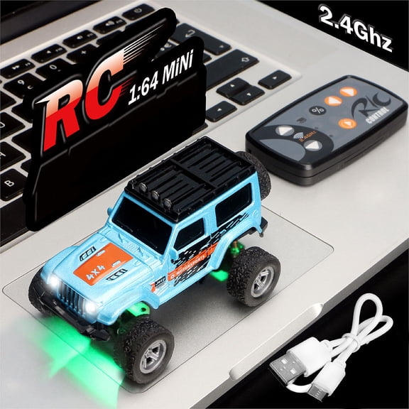 1:64 Scale Mini Alloy Off-road vehicle, Truck RC Car, 2.4Ghz Remote and App Control Toy Car, 3-Speed Adjustment Pocket Toy Car Rechargeable Drift Racing Car Desktop Toy Gift