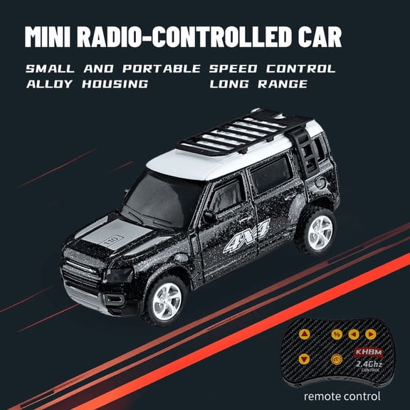 1/64 Scale Mini Alloy RC Vehicle, Portable Pocket Remote Control Model, Long Lasting 60 Mins Runtime Electric Hobby Car, Desktop Display Ornament & Holiday Hobby Present