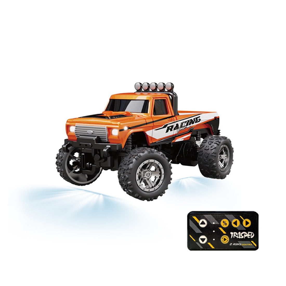 1:64 Scale Mini Alloy Remote Control Monster Truck, 2.4G 3-Speed Off-Road RC Car with LED Lights & Shock Absorption, Gift for Teens and Adults