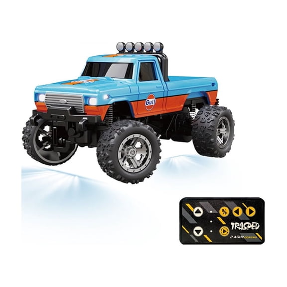 1:64 Scale Mini Alloy Remote Control Monster Truck, 2.4G 3-Speed Off-Road RC Car with LED Lights & Shock Absorption, Gift for Teens and Adults