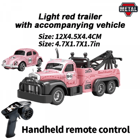 1:64 Scale Mini Alloy Truck RC Car with Lights  2.4Ghz Remote and App Control Toy Car Birthday Christmas Gifts for Kids-Light Red
