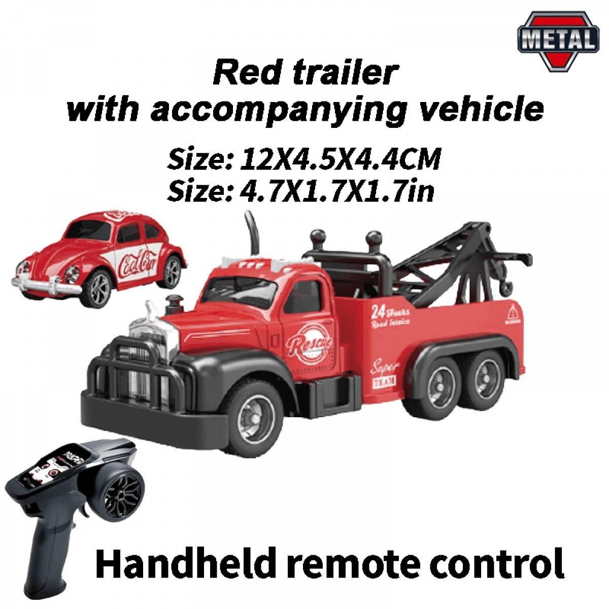 1:64 Scale Mini Alloy Truck RC Car with Lights  2.4Ghz Remote and App Control Toy Car Birthday Christmas Gifts for Kids-Red