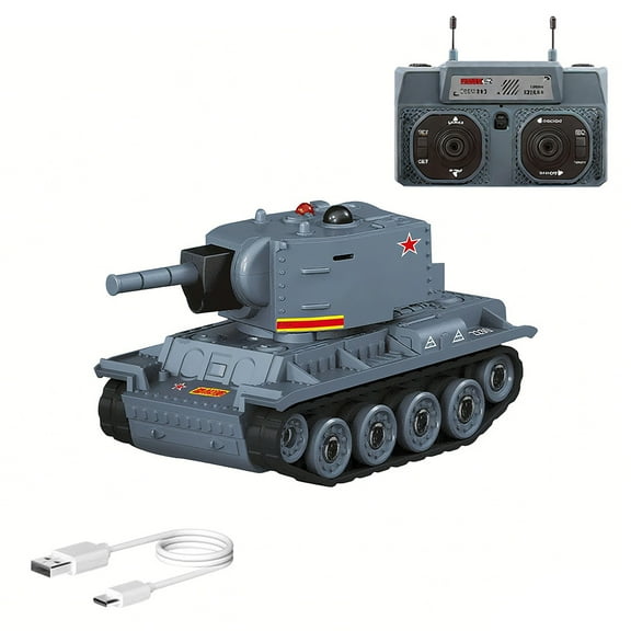 1/64 Scale Mini RC Battle Tank, 2.4GHz Remote Control Alloy Tank with Infrared Battle Mode, Rotating Turret, Track Drive, USB Rechargeable RTR