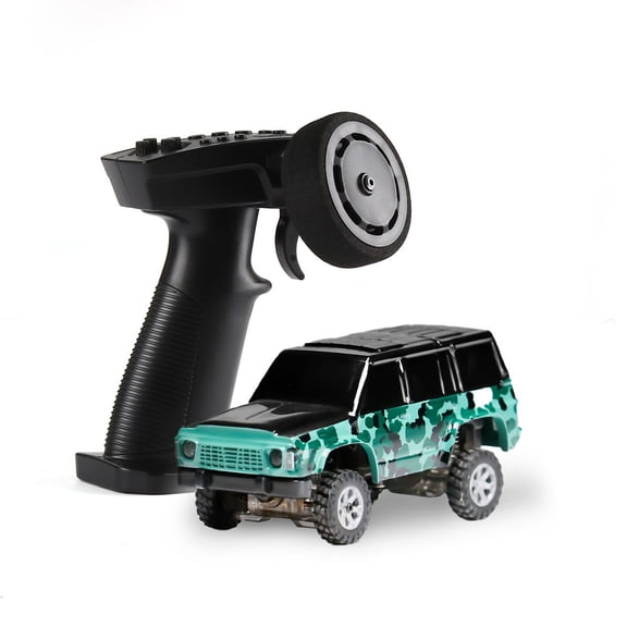 1/64 Scale Mini RC Crawler 4WD 2.4G Full Proportional Remote Control Off Road Climbing Vehicle With LED Lights Desktop Rock Crawler Model For Adults Hobbyists (RTR /Bright camouflage)