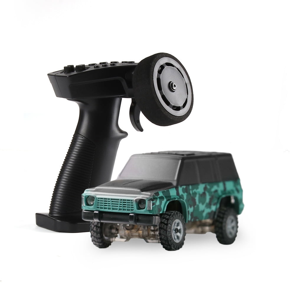 1/64 Scale Mini RC Crawler 4WD 2.4G Full Proportional Remote Control Off Road Climbing Vehicle With LED Lights Desktop Rock Crawler Model For Adults Hobbyists (RTR /Matte camouflage)