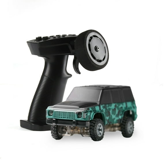 1/64 Scale Mini RC Crawler 4WD 2.4G Full Proportional Remote Control Off Road Climbing Vehicle With LED Lights Desktop Rock Crawler Model For Adults Hobbyists (RTR /Matte camouflage)