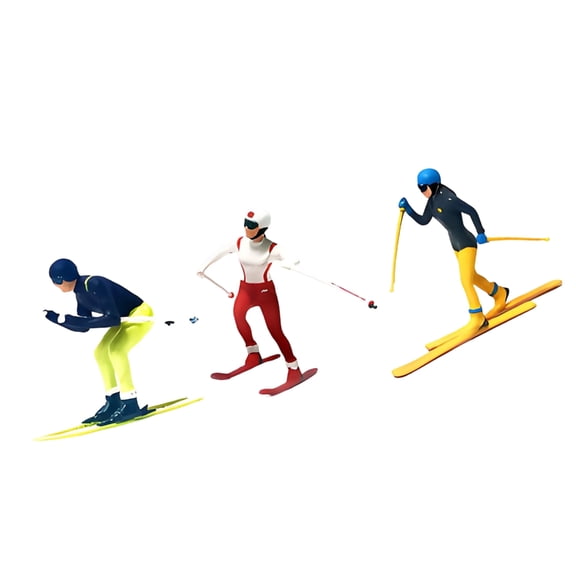 1:64 Scale Miniature Figure Realistic Miniature Skiing People Figure Models