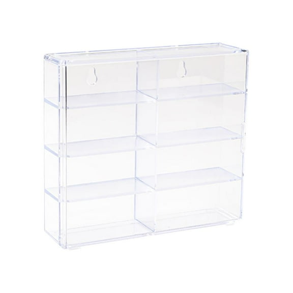 1:64 Scale Model Car Display Case, Transparent White ABS Storage Box Rack for 8 Wheels Car Models