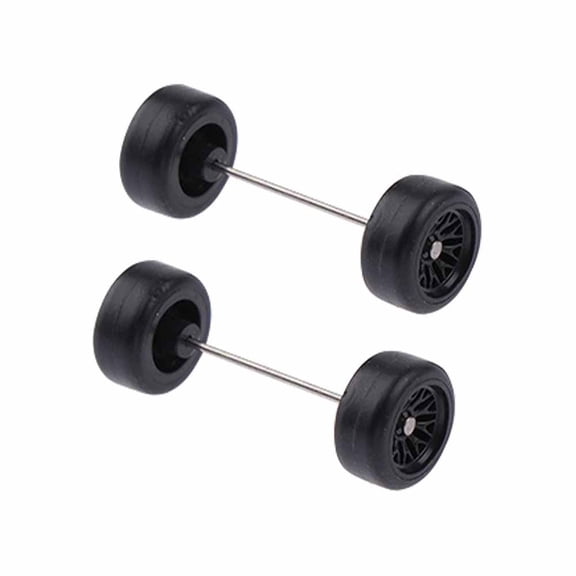1/64 Scale Model Car Wheels with Rubber Tires - ABS Basic Modified Parts for Vehicle Toys