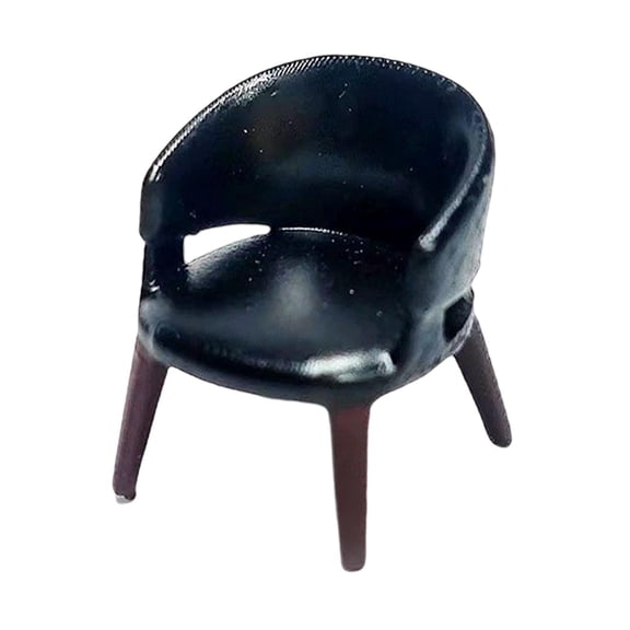 1/64 Scale Model Miniature Armchair Amazingly Detailed Mini Toys Resin Handpainted Diorama 1/64 Model for Fairy Gardens Collections S Scale black