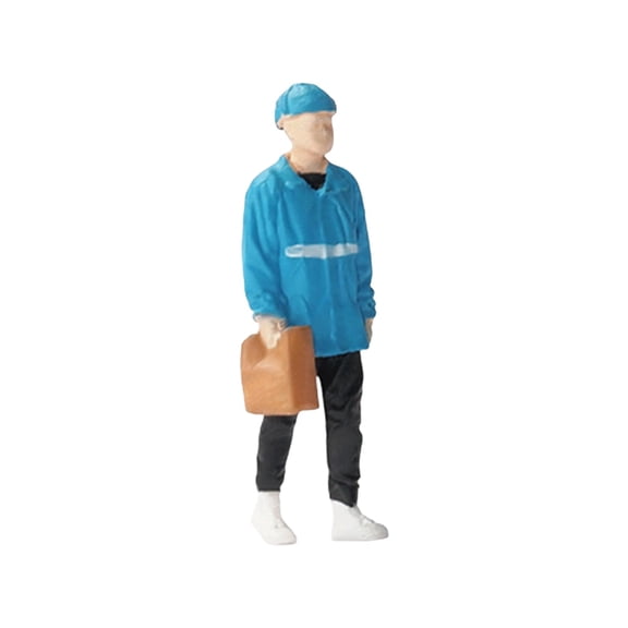 1/64 Scale People Figures, Miniature Deliveryman Figurines, Hand Painted DIY Crafts Desk Decoration for DIY Scene Dollhouse Layout
