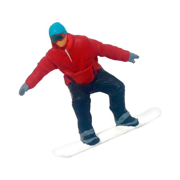 1/64 Scale Skiing Figures Doll Skier Model for Photo Props Kits red