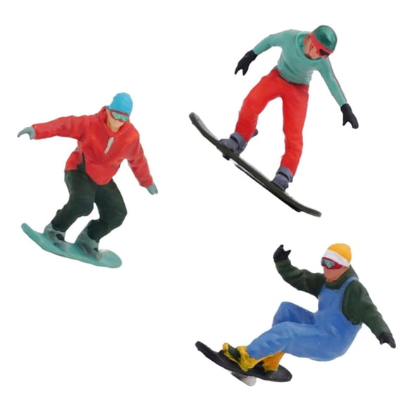 7829 1/64 Scale Hand Painted Miniature Snowboarders Figure Miniature Snowboarding