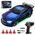 thumbnail image 1 of 1:64 Scale Mini RC Drift Car, 4WD Proportional Remote Control Desktop Drift Racer with LED Lights, 1 of 3