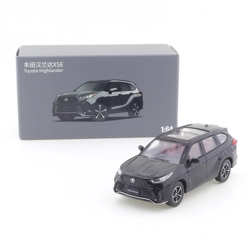 1:64 Toyota Highlander XSE American Sports Sedan SUV Metal Sliding Pendulum Metal Alloy Diecast Car Model Boys Toy Gift