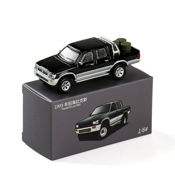 1/64 Toyotas Hilux Alloy Pickup Car Model Diecast Metal Toy Off-road Vehicle Car Model High Simulation Miniature Scale Kids Gift