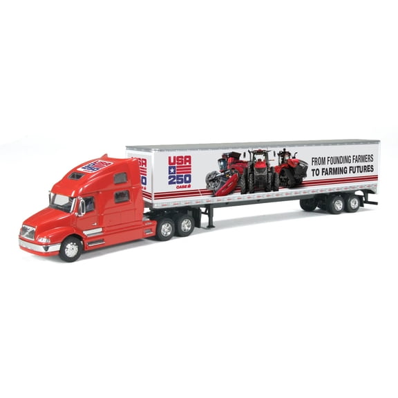 1/64 Volvo 770 Semi Truck with Box Trailer, Case IH USA "Commemorating 250 Years" ZJD1962