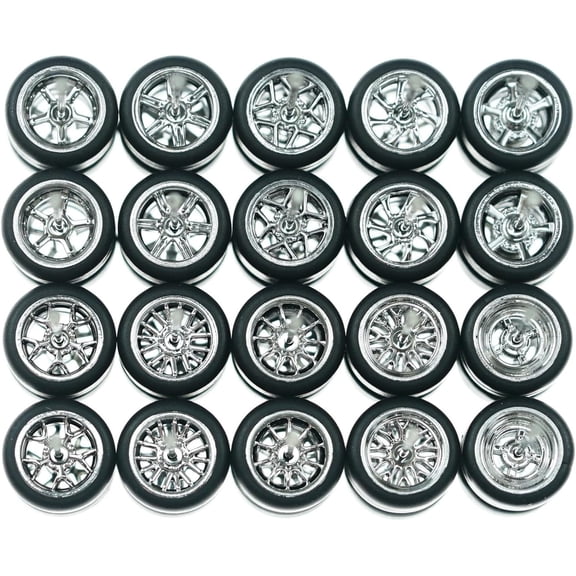 1/64-Wheels 1/64-Wheels-and-Tires 10 Electroplated Wheels Sets (Pack of 10 Sets) 64_01_10