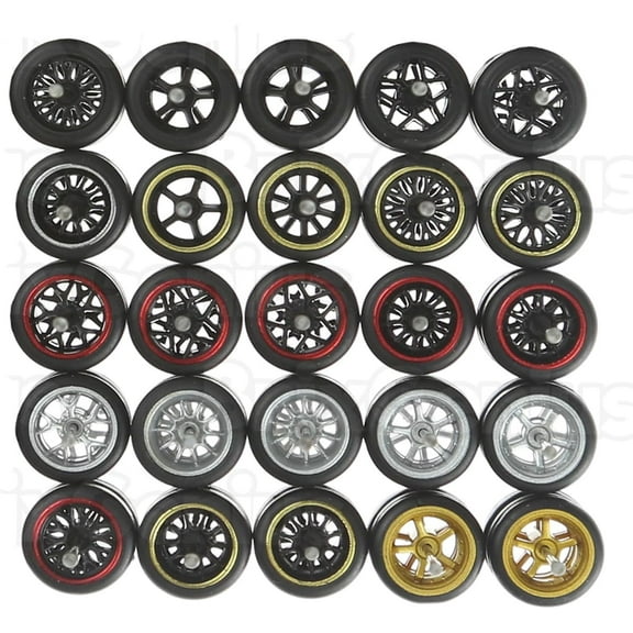 1/64-Wheels 1/64-Wheels-and-Tires Mixed/Random Wheels Set for Wheels Car (Pack of 10 Sets)