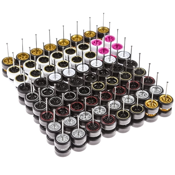 1/64-Wheels 1/64-Wheels-and-Tires Mixed/Random Wheels Set for Wheels Car (Pack of 40 Sets)