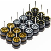 1/64 Wheels Mixed/Random Real Riders Wheels Rims Tires Set for 10 Cars 1/64 Scale 03
