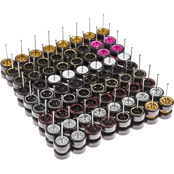 1/64 Wheels Mixed/Random Real Riders Wheels Rims Tires Set for 10 Cars 1/64 Scale (04)