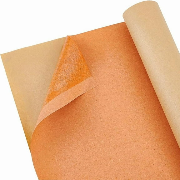 1.64 Yards Leather Bag Liner Self-Adhesive Leather Stiffener Roll Bonded Sheet for Handbag Reinforcement Craft Supplies for Bag Handmaking Dark Orange 0.4mm Thick