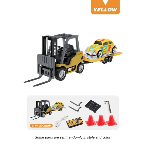 1:64 Alloy Remote Control Forklift, Multi-Channel Operation, 2-In-1 Fork Hook with Deformed Fork Hook, Perfect as a Christmas Gift