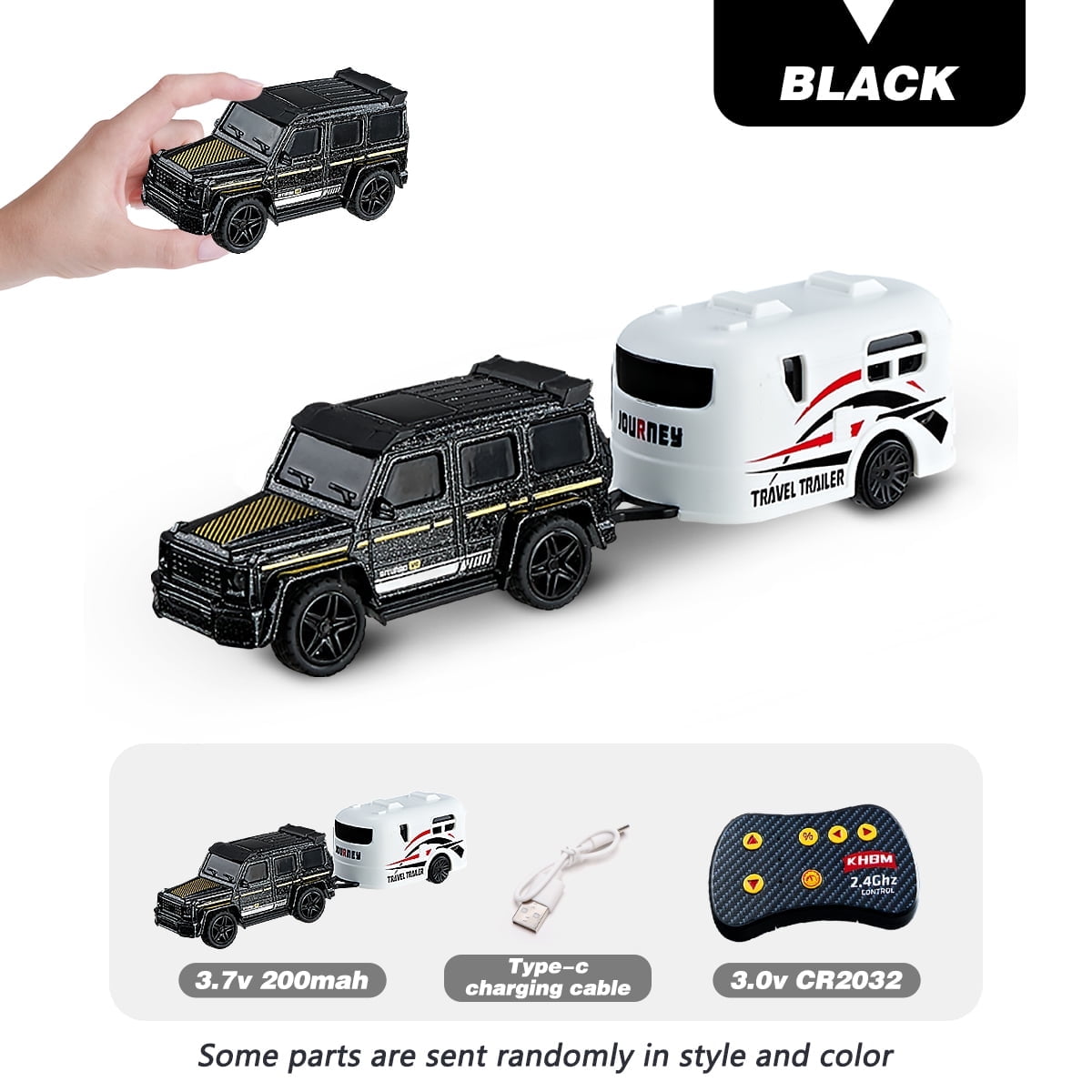 1: 64 mini large G remote control car, 2.4GHz dual frequency control, alloy body, adjustable speed and steering
