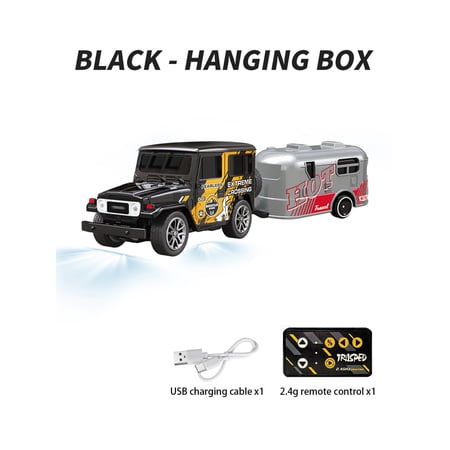 1: 64 mini remote control car, 2.4GHz remote control, three speed adjustable alloy body (black)