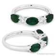 thumbnail image 1 of 1.64ct Emerald & Diamond 5-Stone Anniversary Ring / Wedding Band in 18k White Gold, 1 of 3