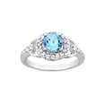 thumbnail image 1 of 1.64ct Swiss Blue Topaz Halo with White Topaz Ring in Sterling Silver, 1 of 4