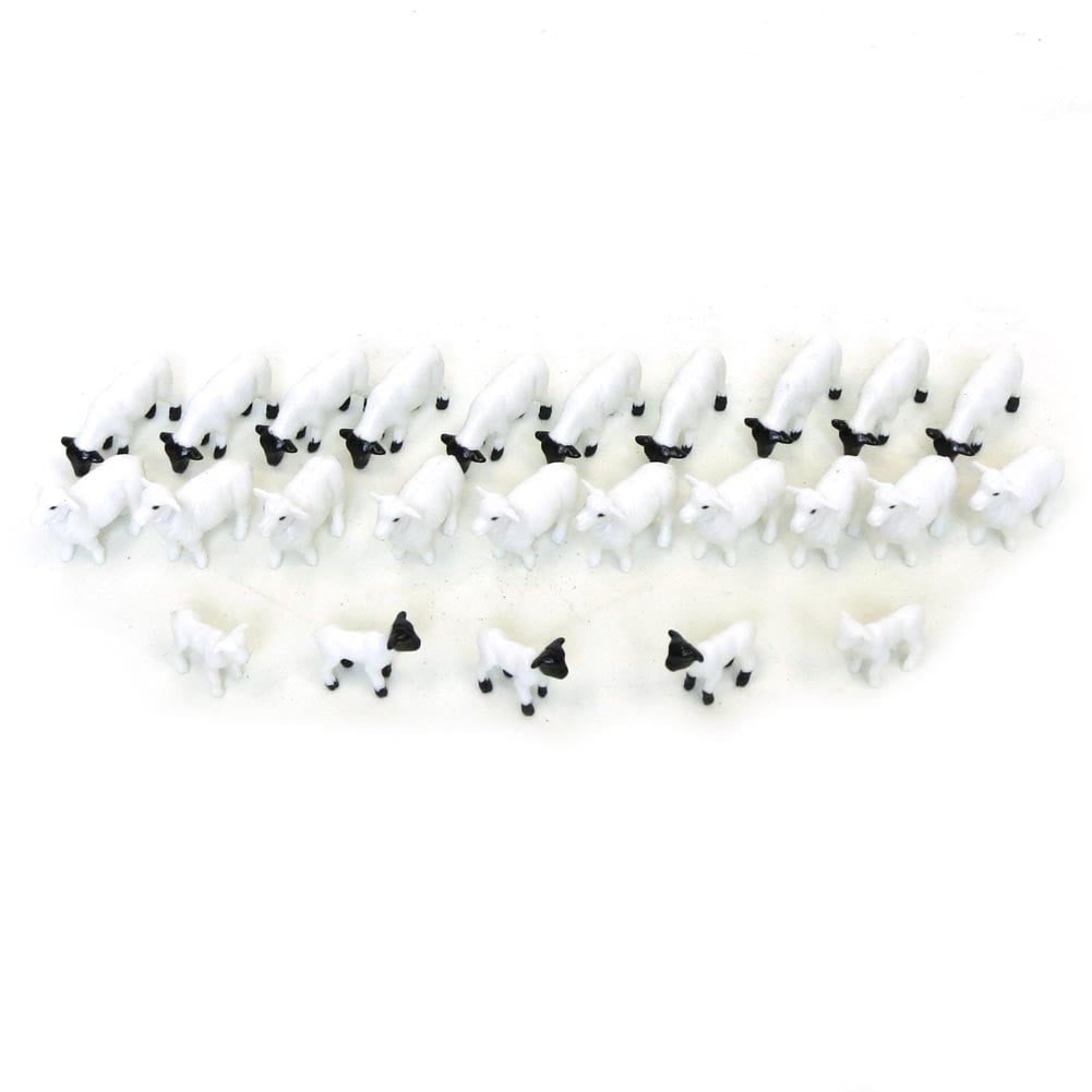 1/64 Scale White and Black Assorted Sheep and Lambs Set