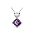 thumbnail image 1 of 1.65 Carat (Ctw) Cushion-Cut Amethyst Heart Pendant Necklace in 14K White Gold with Chain for Women, 1 of 4