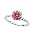 thumbnail image 1 of Women's 1.20 Ctw Pink Round Moissanite Solitaire Ring in 10K White, Rose, and Yellow Gold, 1 of 7