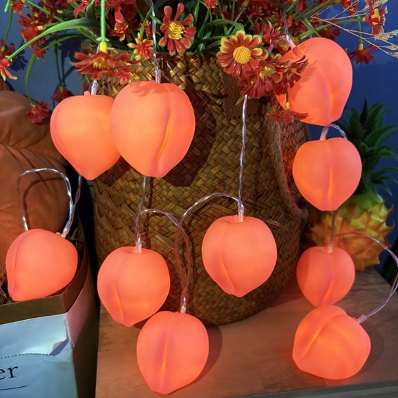 1.65M 10LEDs Peach Light Battery Powered Fruit Peach String Lights