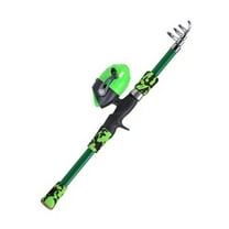 1.65M Kids Fishing Rod Set Telescoping Fishing Rod Reel Rod & Reel Combos Green (Set Of 2)