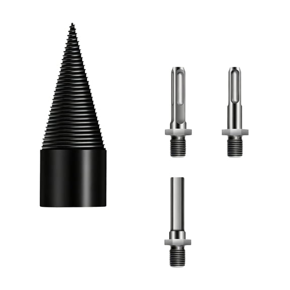 1.65in Firewood Log Splitter Drill Bit Attachment, Heavy Duty Wood Splitting Cone for Electric Drills, Efficient Wood Breaker Tool for Home Fireplace, B