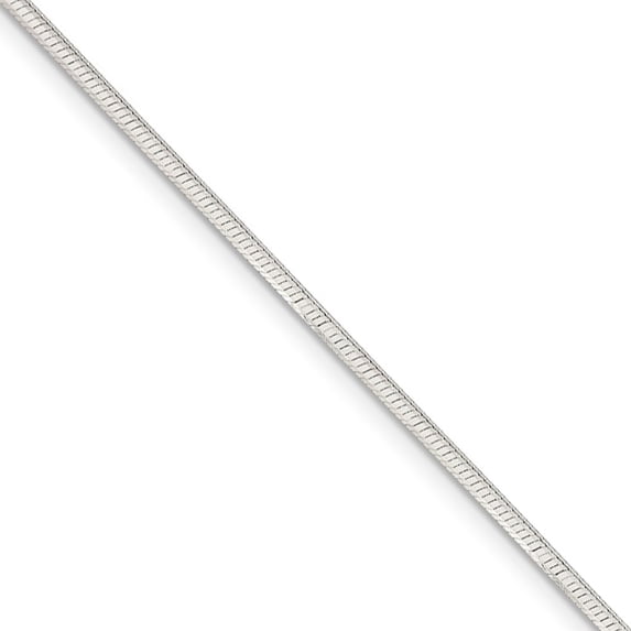 1.65mm, Sterling Silver Octagon Solid Snake Chain Anklet, 9 Inch