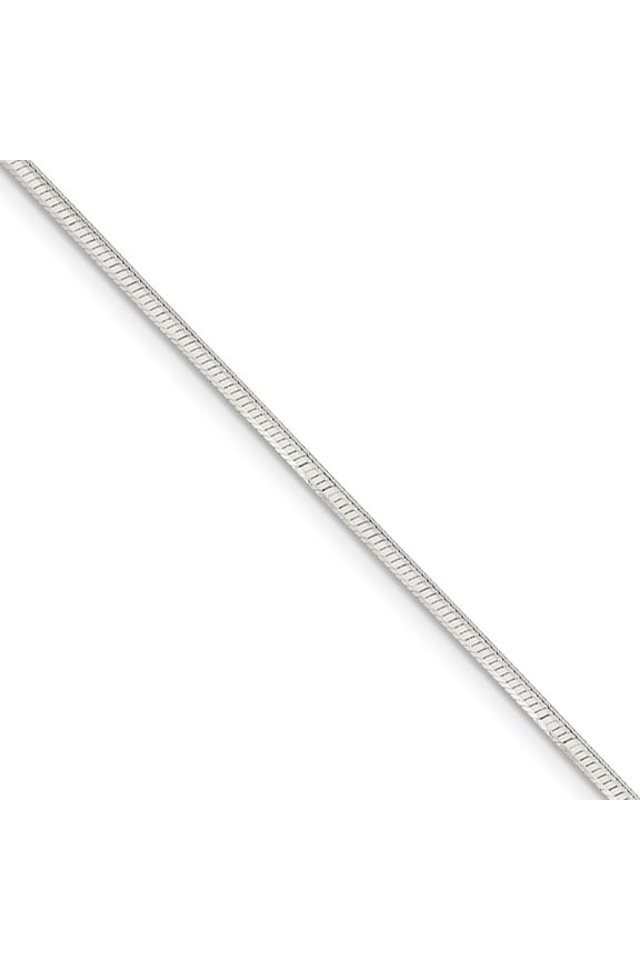 1.65mm, Sterling Silver Octagon Solid Snake Chain Anklet, 9 Inch