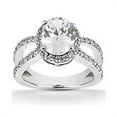 thumbnail image 1 of 1.66 CT Oval Cut Diamond Engagement Womens Halo Ring, White Gold - Size 6.5, 1 of 1
