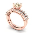 thumbnail image 1 of 1.66 ct Brilliant Round Cut Natural Morganite 18K Rose Gold Solitaire with Accents Engagement Bridal Wedding Ring Band Set size 10.75, 1 of 7